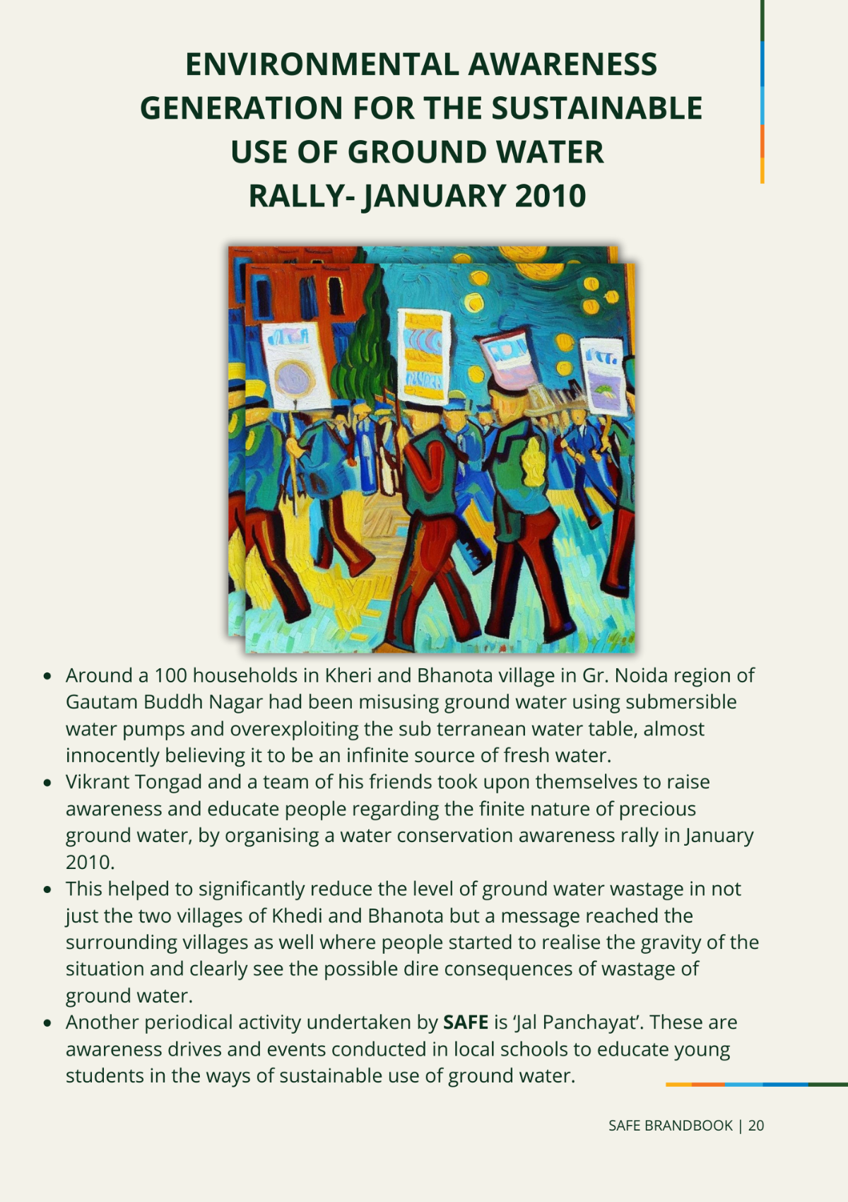 Environmental consciousness generation for the Sustainable use of ground water Rally- January 2010